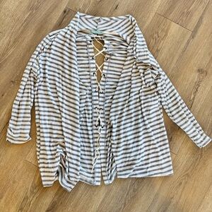 Maurices Striped Cardigan with tie back